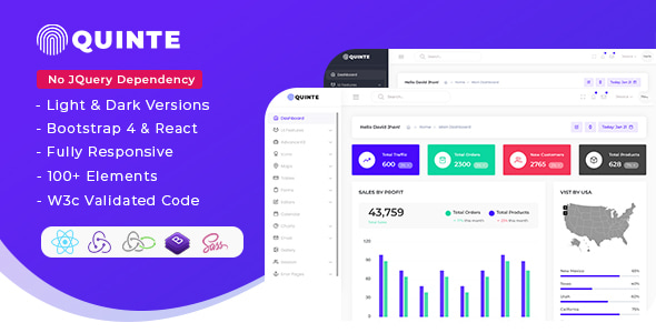 Quinte - React Admin & Dashboard Template - Admin Templates Site Templates