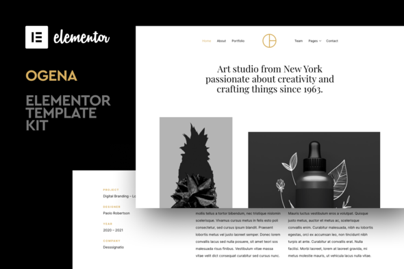 Ogena - Minimal Elementor Template Kit - Creative & Design Elementor
