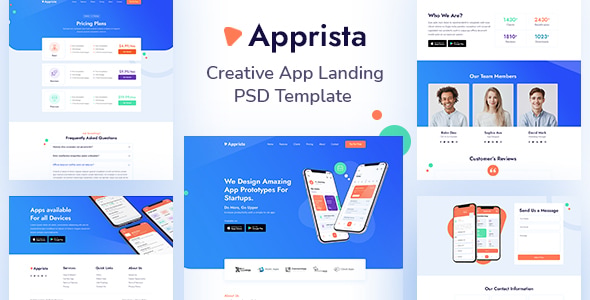 APPRISTA - APP PSD Template - Creative Photoshop