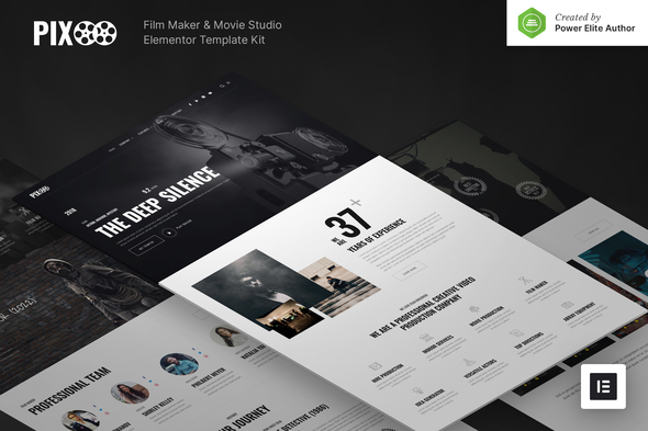 Pixoo – Film Maker & Movie Studio Elementor Template Kit - Film & TV Elementor