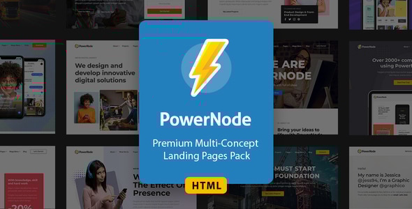 PowerNode - Multi-Concept Landing Pages HTML Template - Creative Site Templates