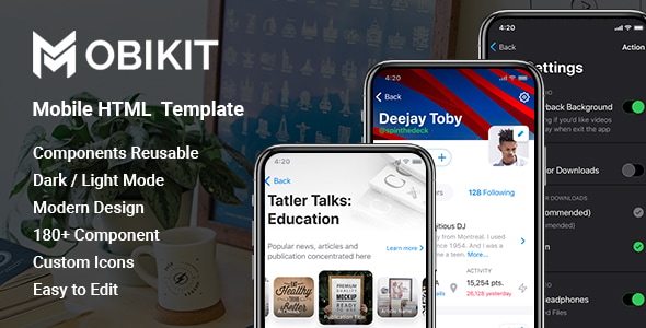 Mobikit - HTML Mobile Template - Mobile Site Templates