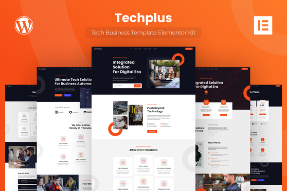 Techplus - Tech Business Elementor Template Kit - Technology & Apps Elementor