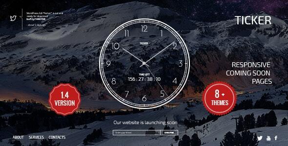 TICKER: Responsive Countdown Clock Landing Page - Under Construction Specialty Pages