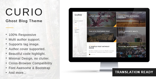 Curio - Responsive Minimal Ghost Theme - Ghost Themes Blogging
