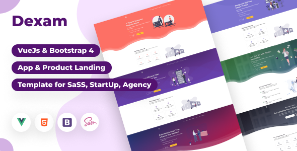Dexam - Html & Vuejs Landing Page for SaaS, Startup & Product - Software Technology