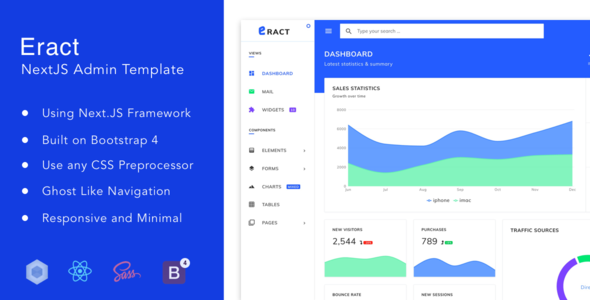 Eract - ReactJS Bootstrap 4 Admin Template - Admin Templates Site Templates