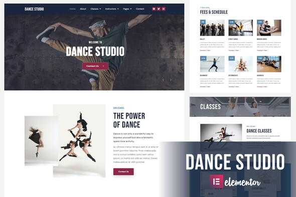 Dance Studio - Elementor Template Kit - Sport & Fitness Elementor