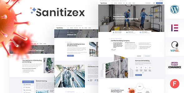 Sanitizex - Sanitizing and Cleaning Services WordPress Theme - Business Corporate