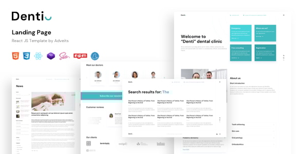 Denti - Landing page React JS Template - Business Corporate