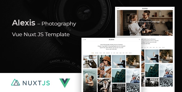 Vuejs Photography Website Template using Nuxt JS - Alexis - Photography Creative