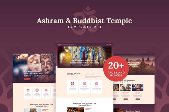 Vihara - Ashram & Oriental Buddhist Temple Elementor Template Kit - Non-Profit & Religion Elementor