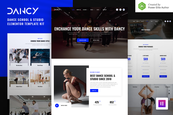 Dancy – Dance School & Studio Elementor Template Kit - Sport & Fitness Elementor