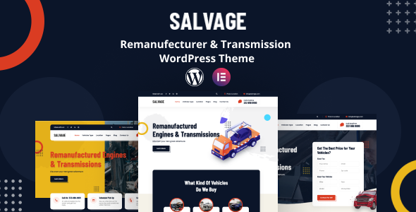 Salvage - Remanufacturer WordPress Theme - Business Corporate