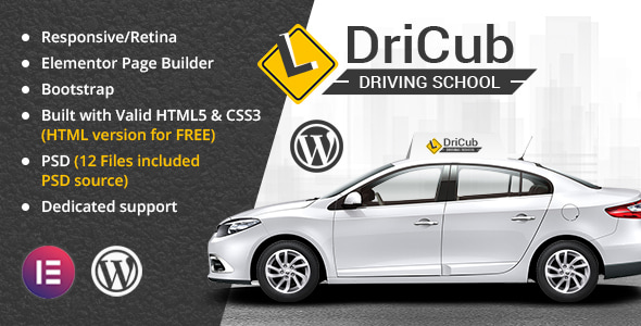 DriCub - Driving School WordPress Theme - Business Corporate