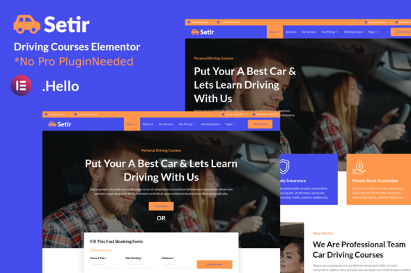 Setir - Driving Courses Elementor Template Kit - Automotive & Transportation Elementor