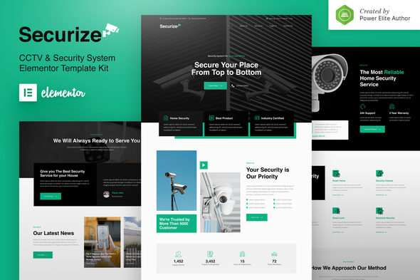 Securize – CCTV & Security Elementor Template Kit - Business & Services Elementor