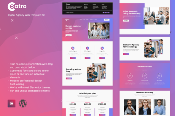Coatro - Digital Agency Elementor Template Kit - Business & Services Elementor