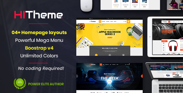 HiTheme - Responsive & Multipurpose Sectioned Bootstrap 4 Shopify Theme - Shopify eCommerce