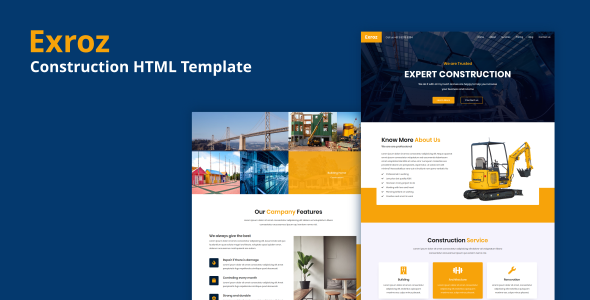 Exroz - Construction HTML Template - Corporate Site Templates