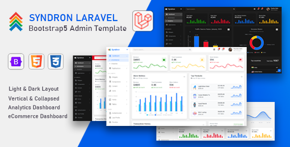 Syndron - Laravel 8 + Bootstrap 5 Admin Template - Admin Templates Site Templates