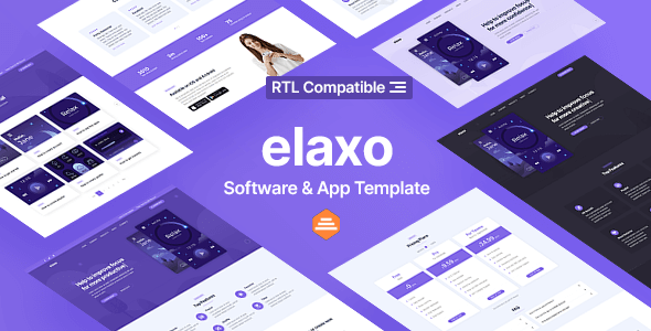 Elaxo - App and Software Website Template + RTL - Software Technology