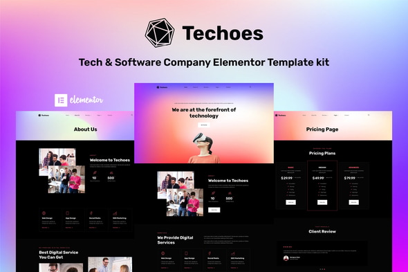Techoes - Tech & Software Company Elementor Template kit - Technology & Apps Elementor