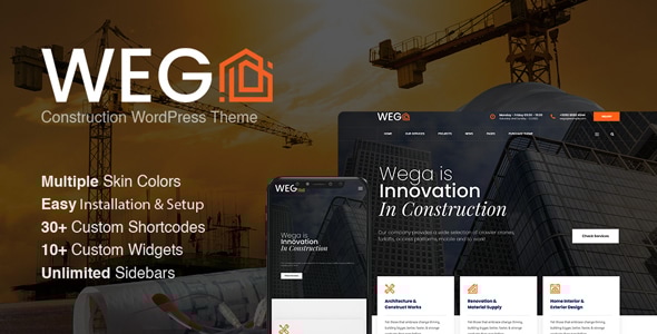 Wega - Construction WordPress Theme - Business Corporate