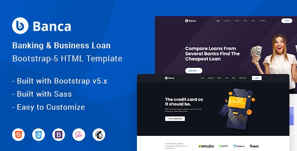 Banca - Banking & Business Loan Bootstrap-5 HTML Website Template by ...