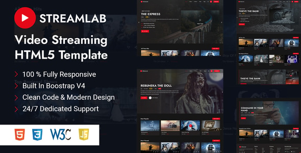 Streamlab - Video Streaming HTML Template - Film & TV Entertainment