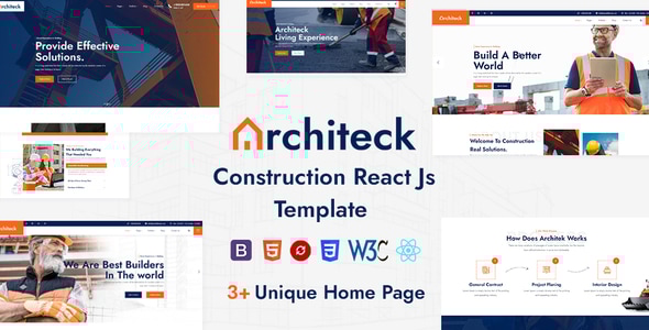 Architeck - Construction React Js Template - Corporate Site Templates