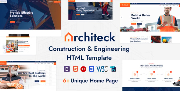 Architeck - Construction HTML5 Template - Corporate Site Templates