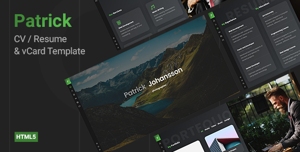 Patrick - vCard HTML Template - Virtual Business Card Personal