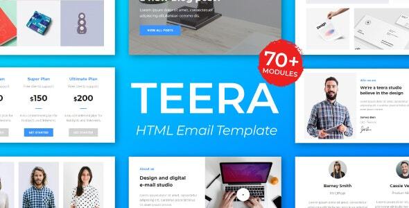 Teera Responsive Email Template – for Agency 50+ Modules – StampReady Builder + Mailster & Mailchimp - Newsletters Email Templates