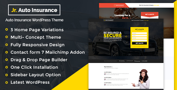 Auto Insurance WordPress Theme - Business Corporate
