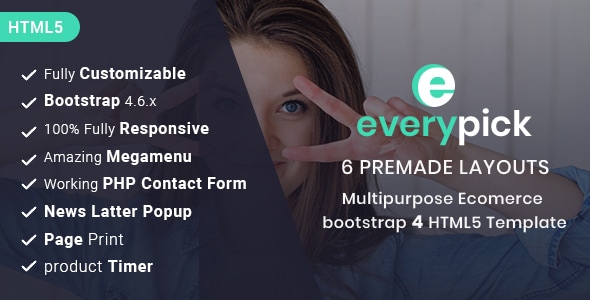 Everypick- Responsive Multipurpose E-Commerce HTML5 Template - Retail Site Templates