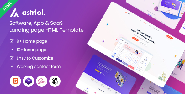 Astriol - Software, App & SaaS Landing HTML Template - Technology Site Templates