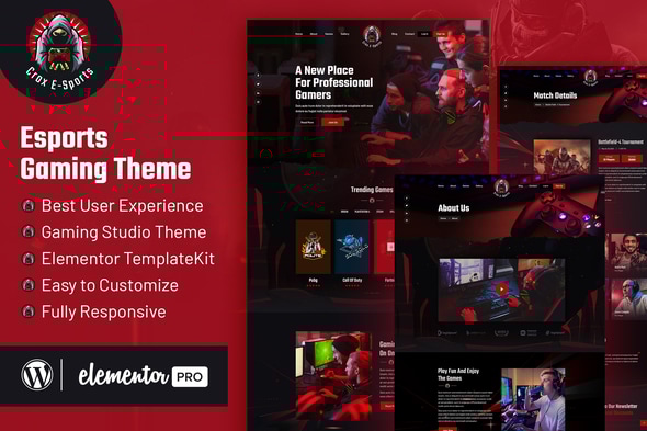 CROX | Esports & Gaming Elementor Template Kit - Events & Entertainment Elementor
