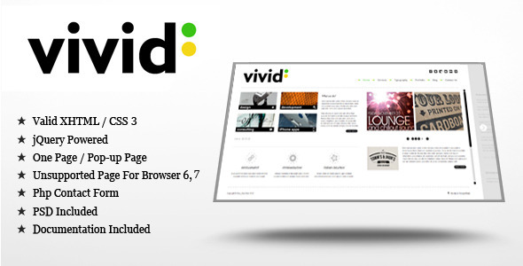 Vivid - jQuery/HTML Template - Creative Site Templates