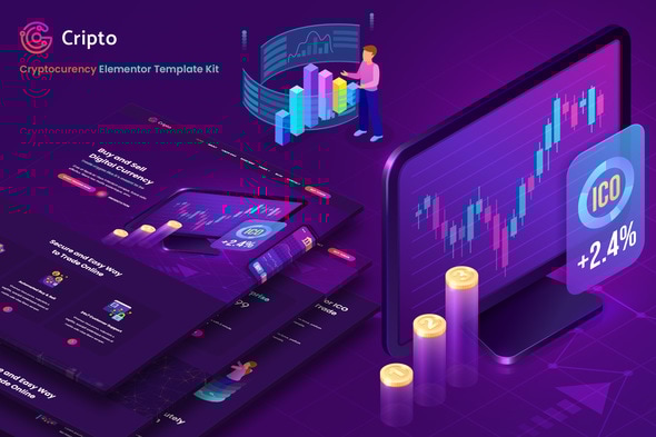 Cripto - Cryptocurrency & Bitcoin Elementor Template Kit - Technology & Apps Elementor