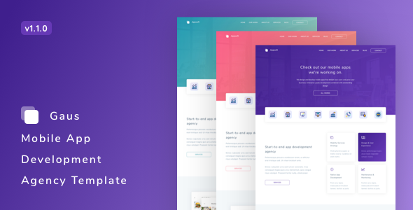 Gaus - Mobile App Development Agency Template - Business Corporate