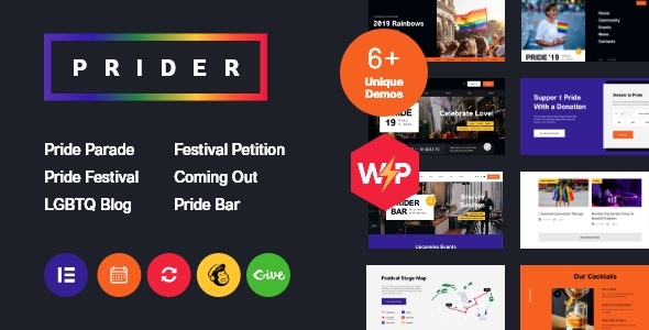 Prider | LGBT & Gay Rights Festival WordPress Theme + Bar - Activism Nonprofit
