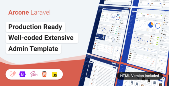 Arcone - Bootstrap 5 & Laravel 8 Admin Dashboard Template + HTML Version - Admin Templates Site Templates