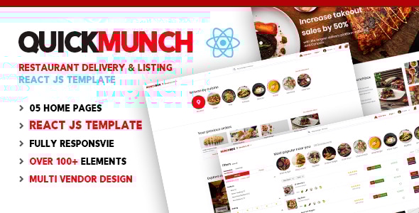 Quickmunch | Restaurant Listing React Template - Restaurants & Cafes Entertainment