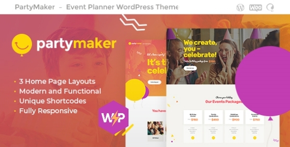 PartyMaker | Event Planner & Wedding Agency WordPress Theme - Events Entertainment