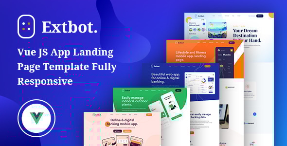 Extbot - Vue JS App Landing Page Template Fully Responsive - Software Technology