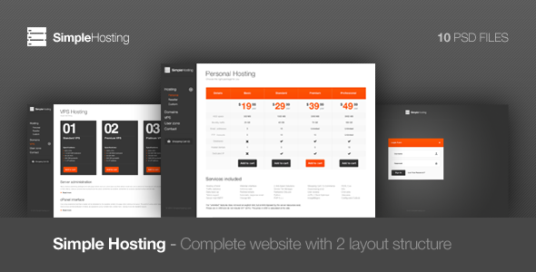 Simple Hosting - Modern PSD Template - Hosting Technology