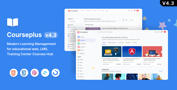 CoursePlus - Modern Learning Management HTML template - Admin Templates Site Templates