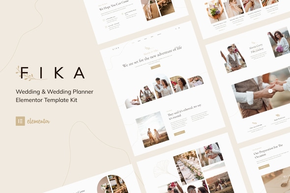 Fika - Wedding & Wedding Planner Elementor Template Kit - Weddings Elementor