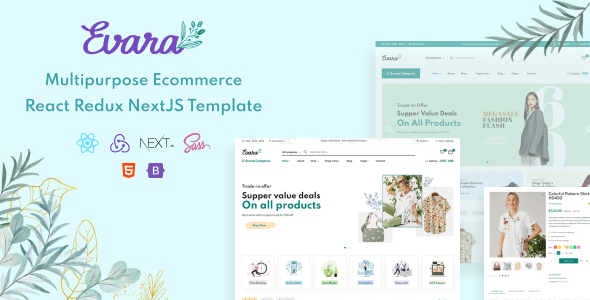 Evara - React Redux NextJS Multipurpose Ecommerce Template - Retail Site Templates